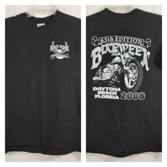 Jerzees 2006 Daytona Bike Week Motorcycle Black T-Shirt Men Women Size M - Picture 1 of 7